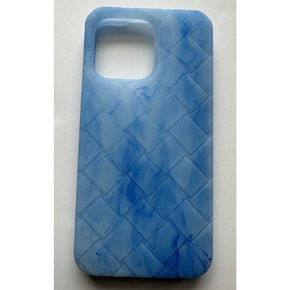 Bottega Veneta Intrecciato iPhone 14 Pro Max Case Blue Mash 733845 NWT $250